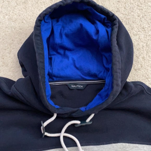 Large Nautica Red/Silver/Blue Hoodie - Picture 4 of 5